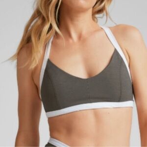 Beyond Yoga Charcoal and White Sports Bra